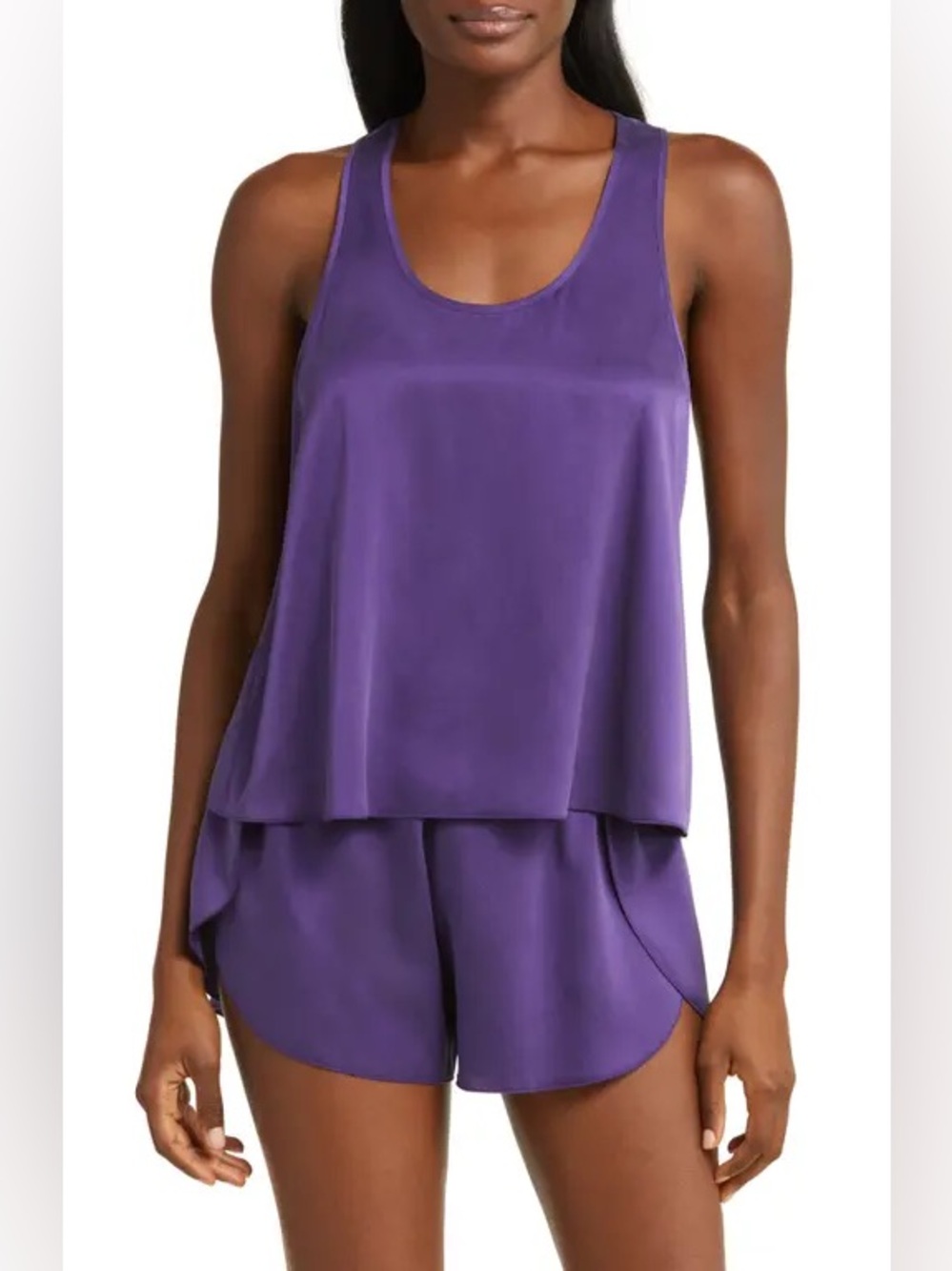 Lunya 100% silk tulip back tank top ONLY